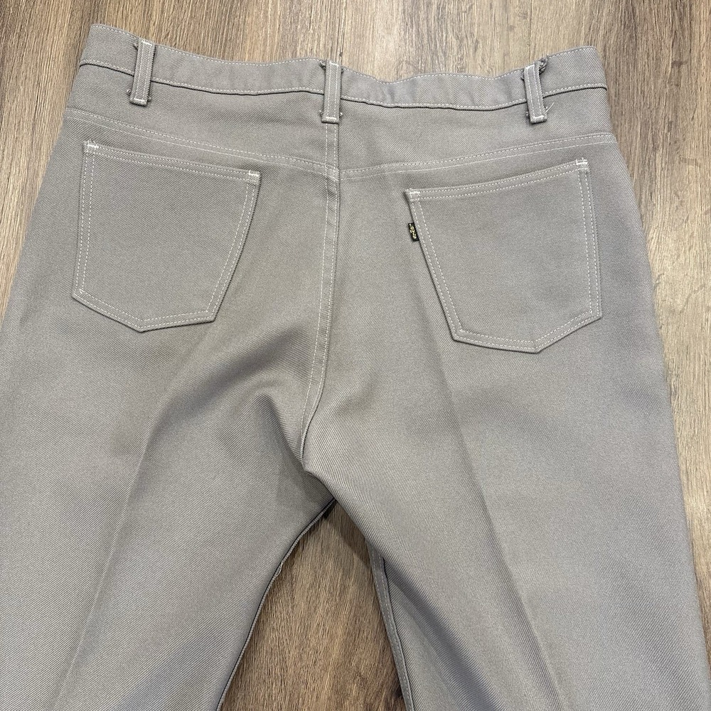 Levi's Black Tag Vintage 1970s Polyester Pants‎ W40 L30 Gray USA - Picture 6 of 16